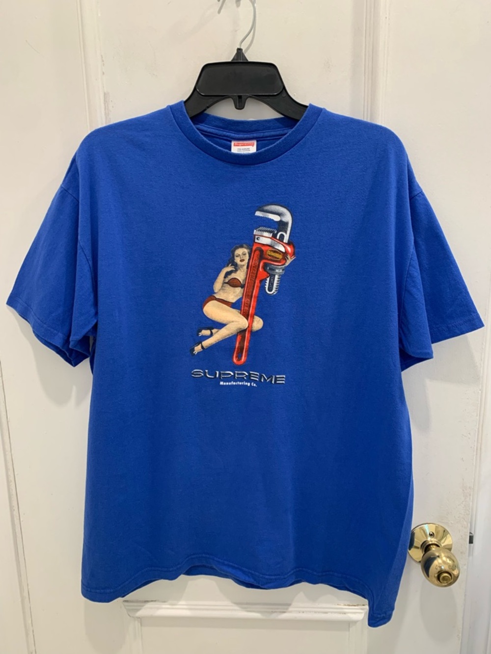 Supreme Wrench Blue Tee. Size L